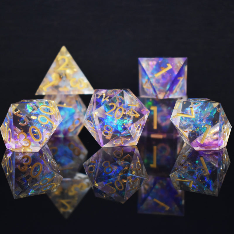 Load image into Gallery viewer, Astral Projection Sharp-Edged Resin Dice Set
