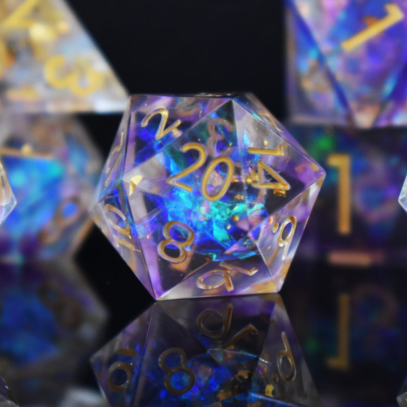 Load image into Gallery viewer, Astral Projection Sharp-Edged Resin Dice Set
