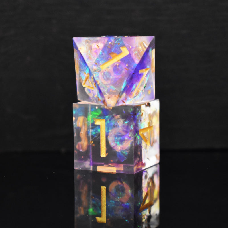 Load image into Gallery viewer, Astral Projection Sharp-Edged Resin Dice Set
