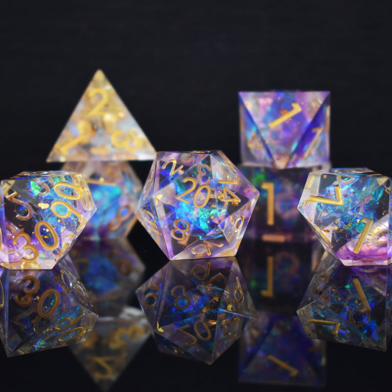 Load image into Gallery viewer, Astral Projection Sharp-Edged Resin Dice Set
