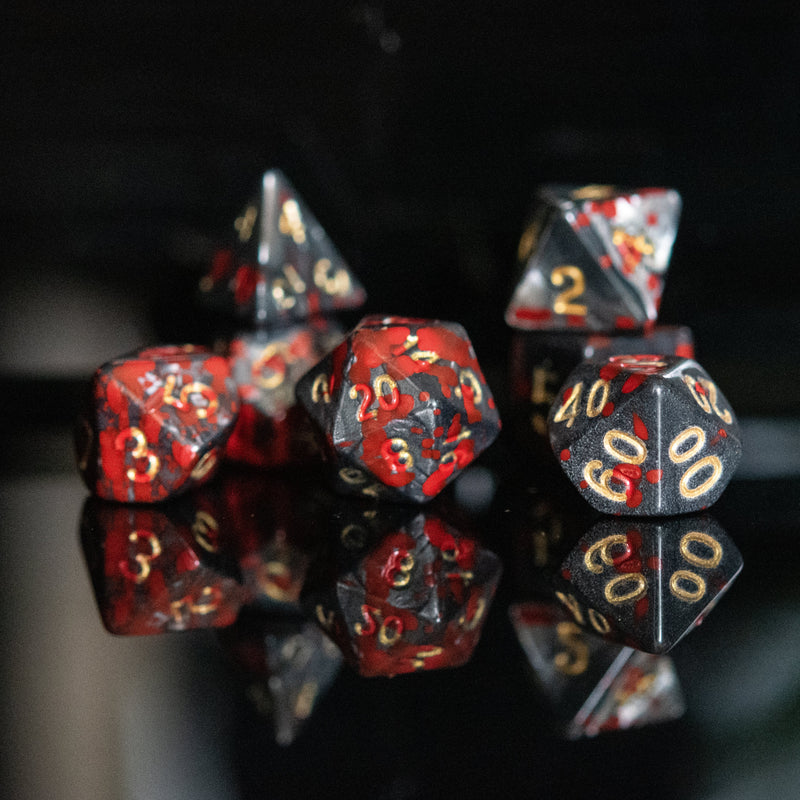 Load image into Gallery viewer, Blood and Iron Acrylic Dice Set
