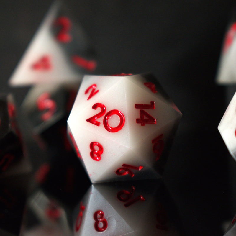 Load image into Gallery viewer, Darkvision Sharp-Edged Resin Dice Set
