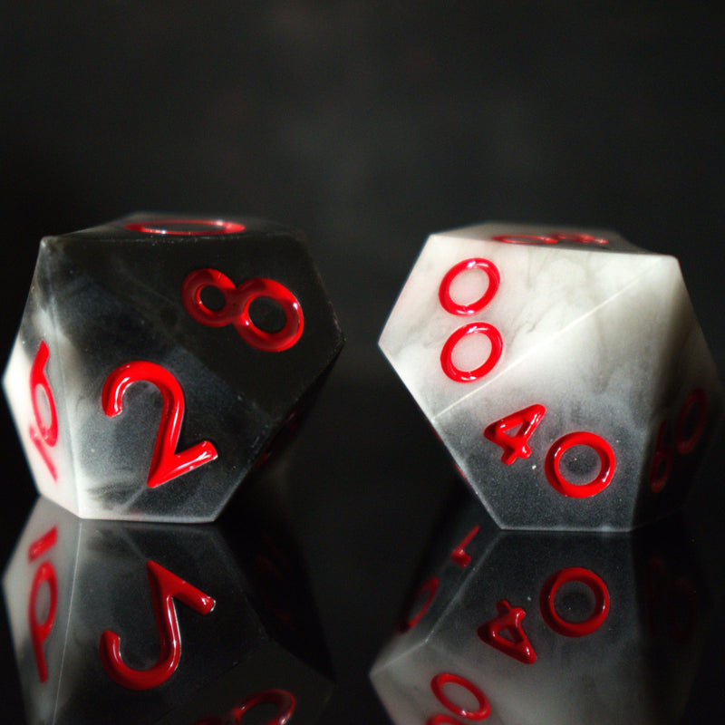 Load image into Gallery viewer, Darkvision Sharp-Edged Resin Dice Set
