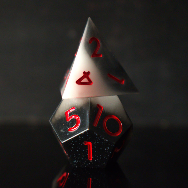 Load image into Gallery viewer, Darkvision Sharp-Edged Resin Dice Set
