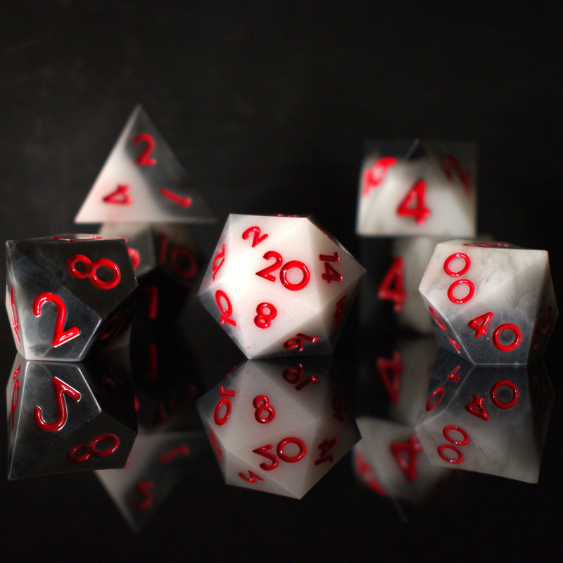 Load image into Gallery viewer, Darkvision Sharp-Edged Resin Dice Set
