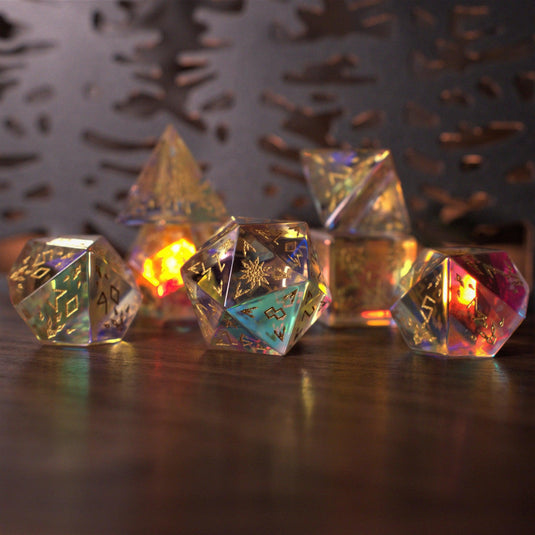 Frostbite Prism Glass Dice Set