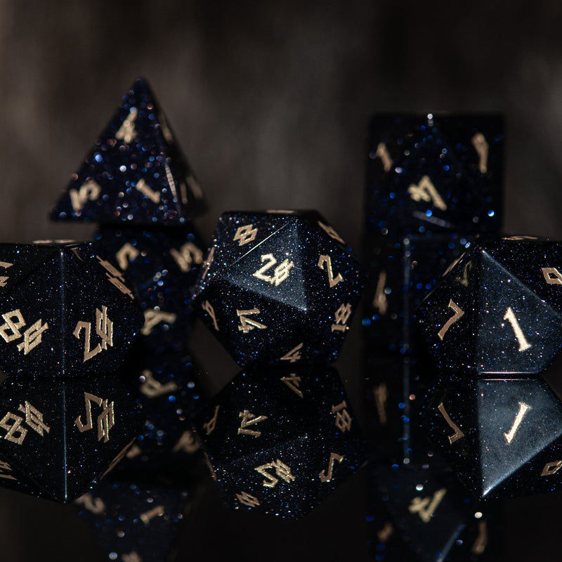 Load image into Gallery viewer, Blue Sandstone Dice Set
