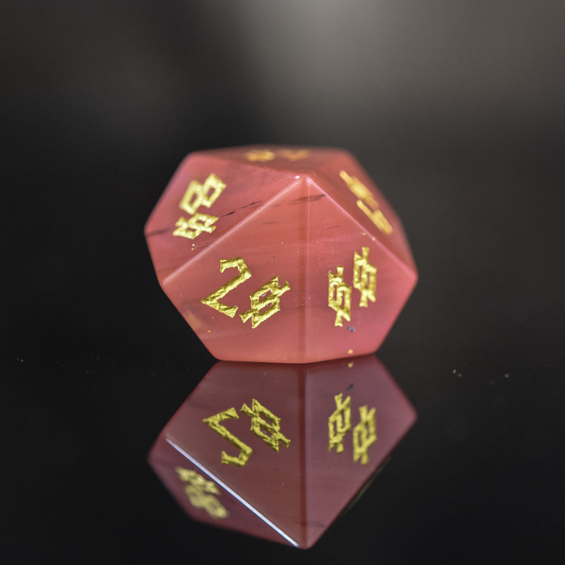 Load image into Gallery viewer, Strawberry Quartz Stone Dice Set
