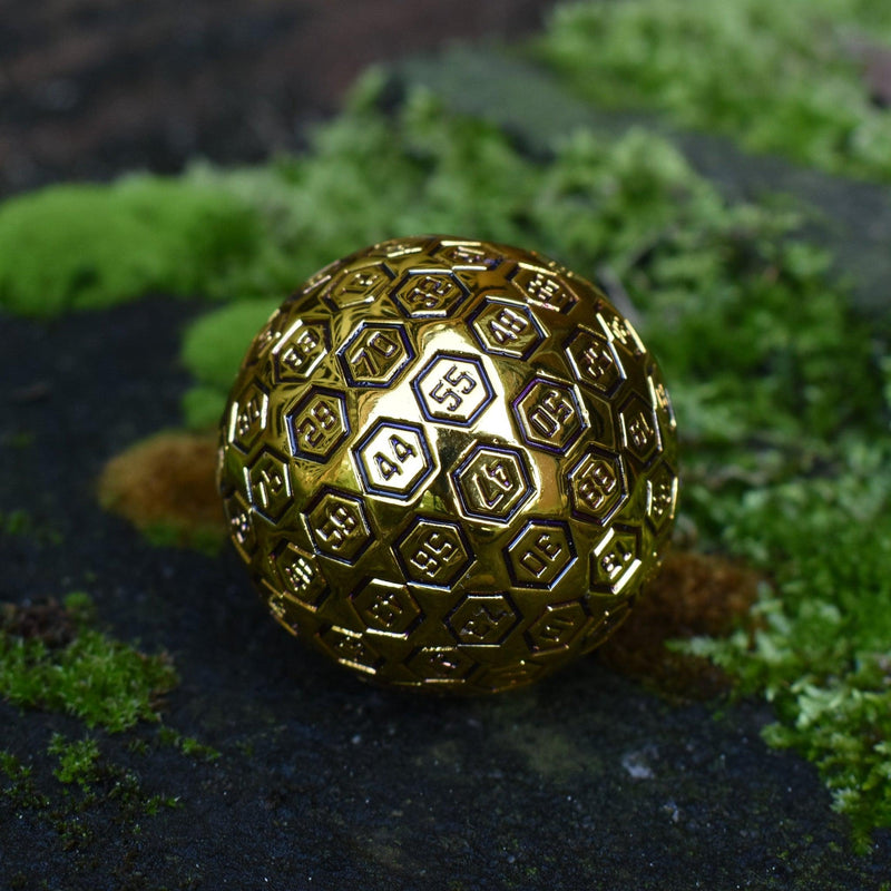 Load image into Gallery viewer, The Orb D100 -  Black and Gold Metal Die
