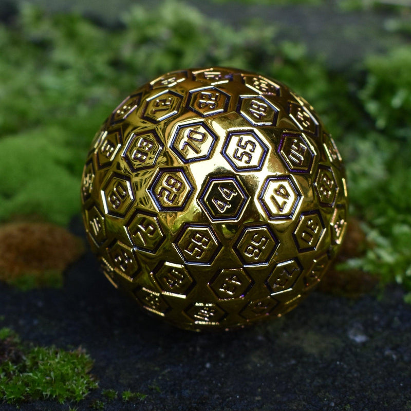 Load image into Gallery viewer, The Orb D100 -  Black and Gold Metal Die
