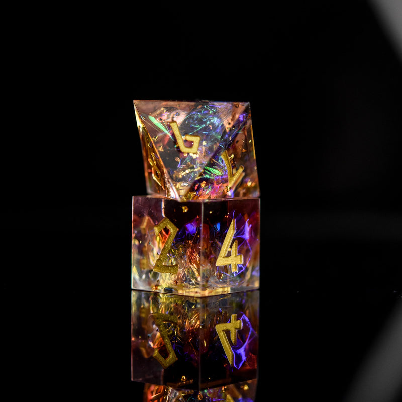 Load image into Gallery viewer, Ethereal Light Sharp-Edged Resin Dice Set
