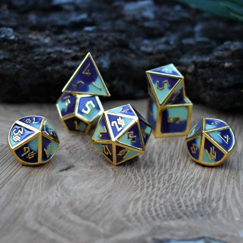 Load image into Gallery viewer, Succulent &amp; Lavender Metal Dice Set
