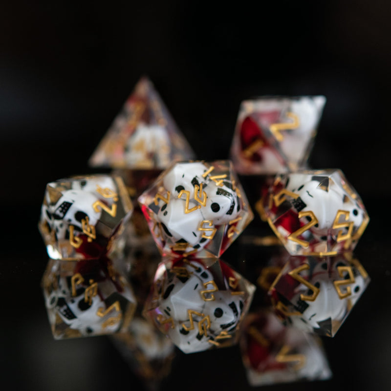 Load image into Gallery viewer, Bloody Corpse Sharp-Edged Resin Dice Set
