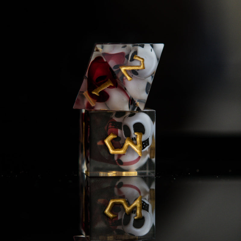 Load image into Gallery viewer, Bloody Corpse Sharp-Edged Resin Dice Set
