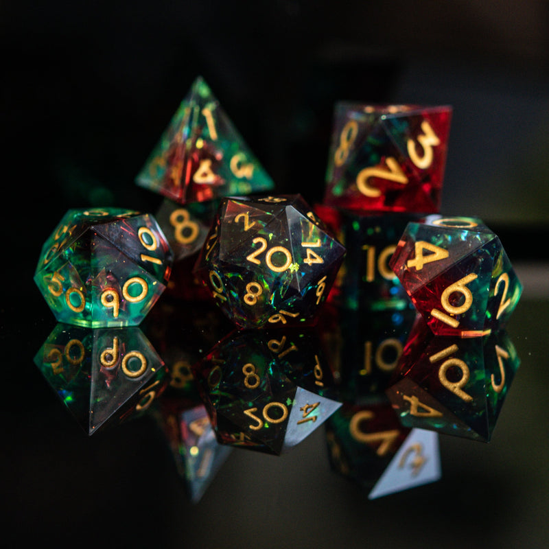 Load image into Gallery viewer, Conjure Spells Sharp-Edged Resin Dice Set
