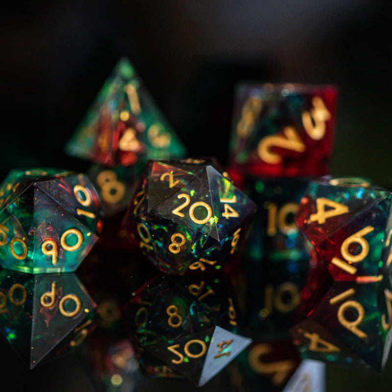 Load image into Gallery viewer, Conjure Spells Sharp-Edged Resin Dice Set
