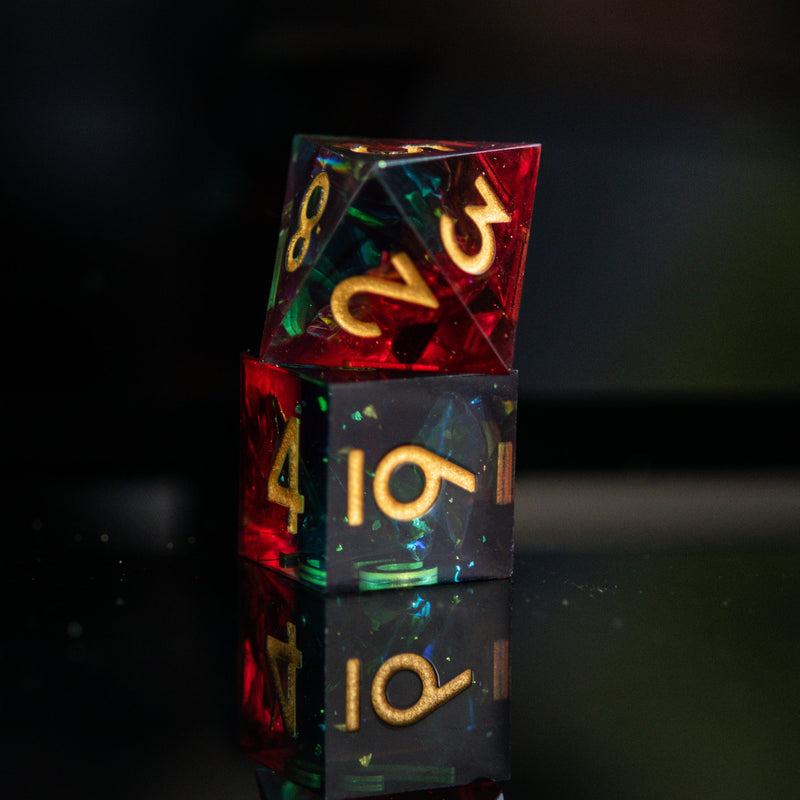 Load image into Gallery viewer, Conjure Spells Sharp-Edged Resin Dice Set
