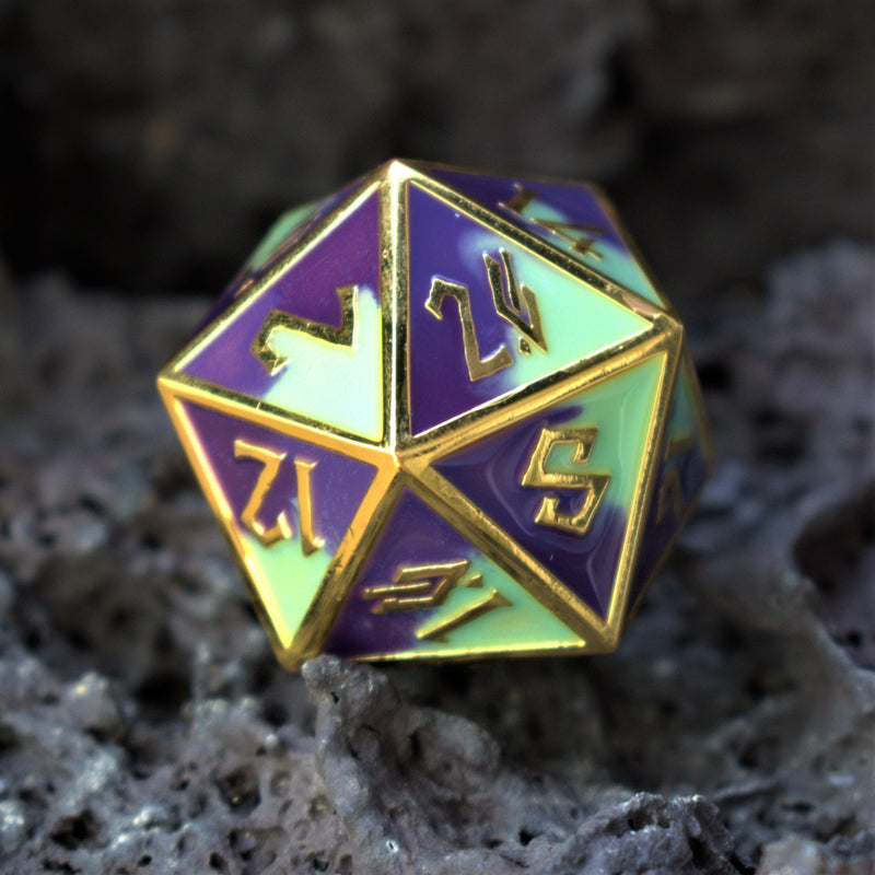 Load image into Gallery viewer, Succulent &amp; Lavender Metal Dice Set
