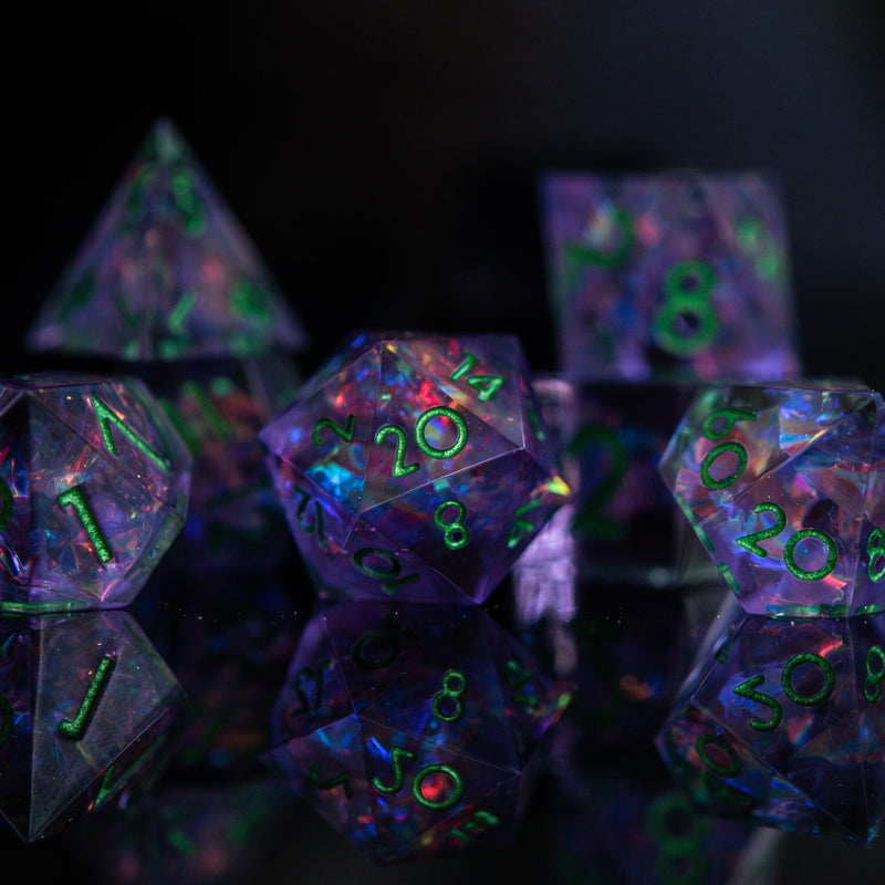 Load image into Gallery viewer, Galactic Shatter Sharp-Edged Resin Dice Set
