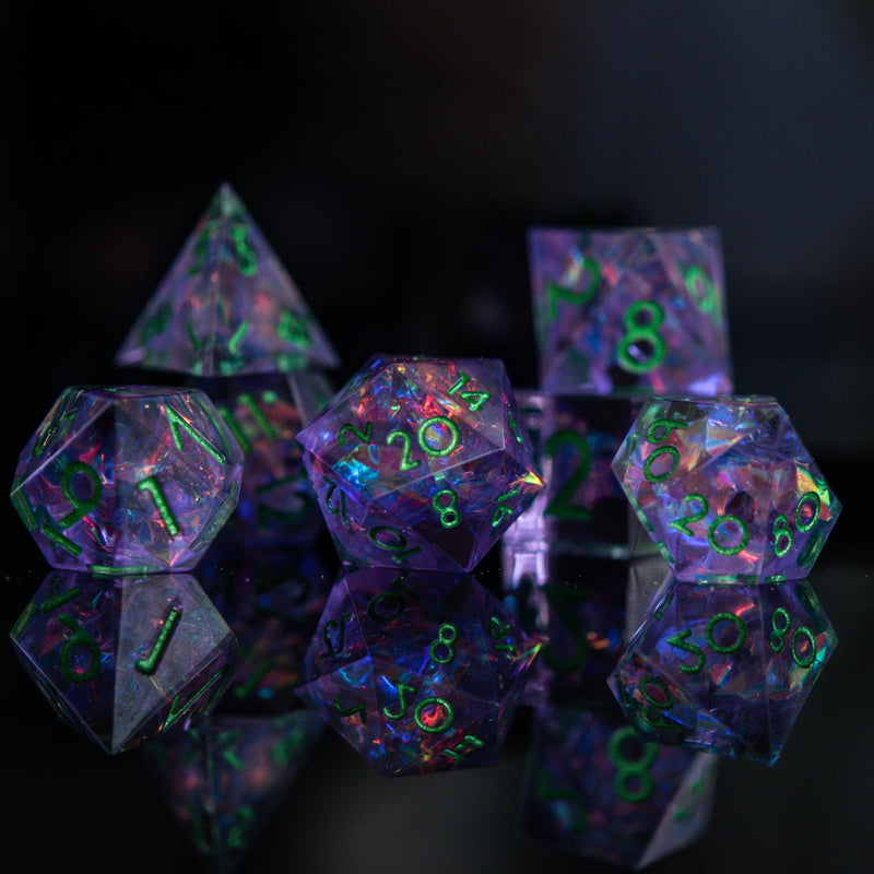 Load image into Gallery viewer, Galactic Shatter Sharp-Edged Resin Dice Set
