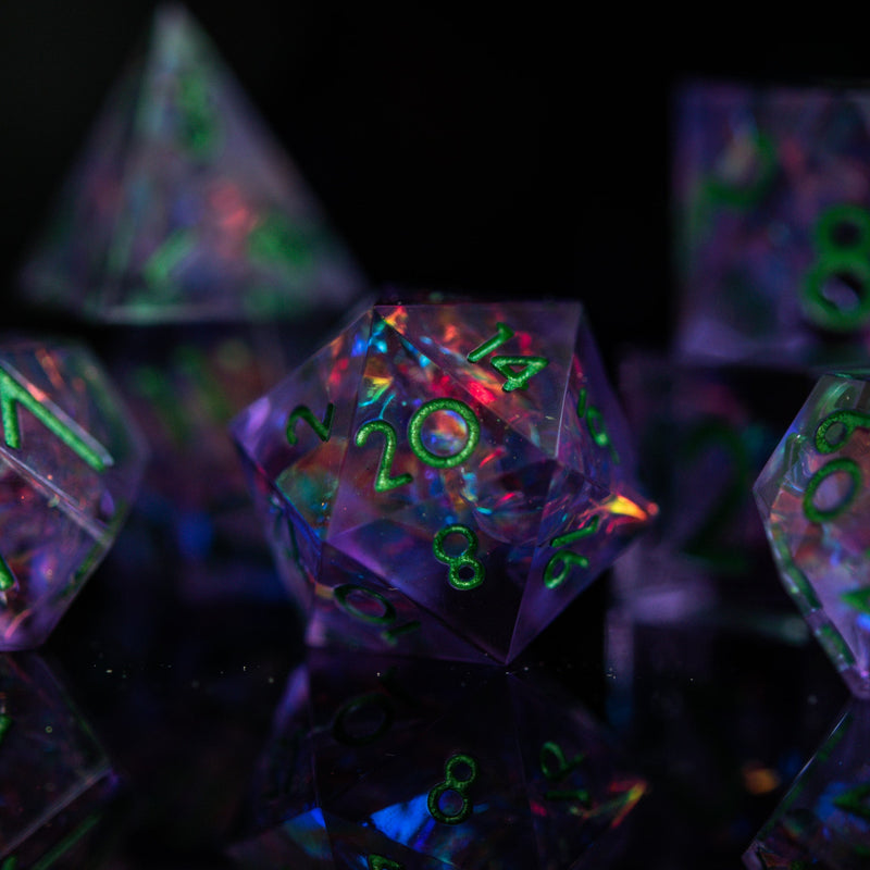 Load image into Gallery viewer, Galactic Shatter Sharp-Edged Resin Dice Set
