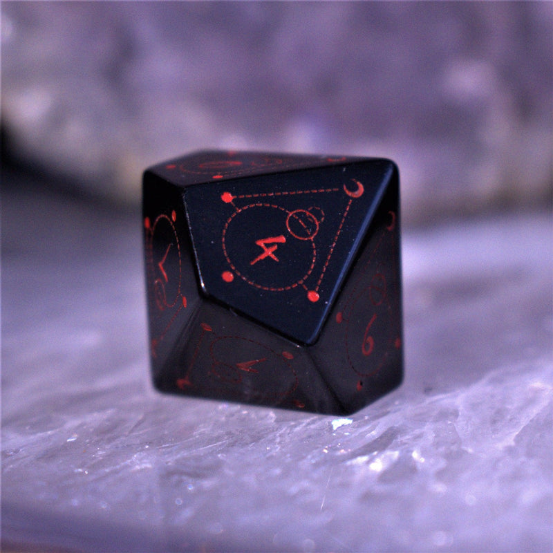 Load image into Gallery viewer, Spellcaster Obsidian Stone Dice Set
