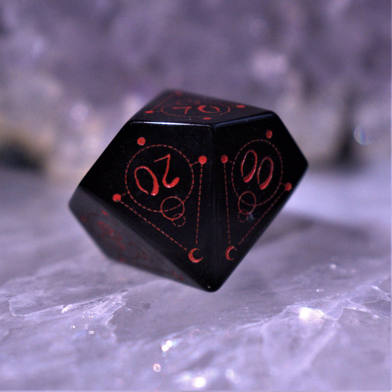 Load image into Gallery viewer, Spellcaster Obsidian Stone Dice Set
