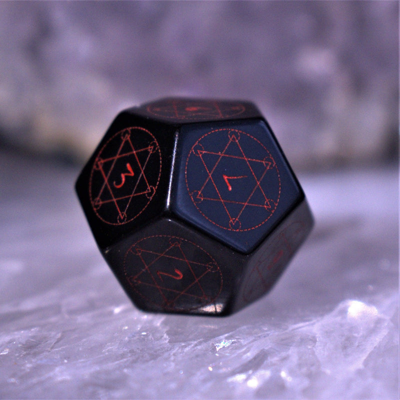 Load image into Gallery viewer, Spellcaster Obsidian Stone Dice Set
