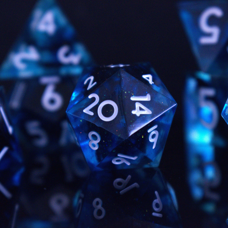 Load image into Gallery viewer, Pulse Wave Sharp-Edged Resin Dice Set
