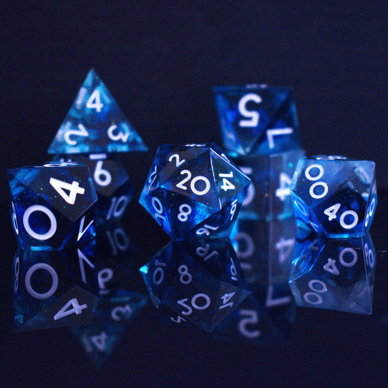 Load image into Gallery viewer, Pulse Wave Sharp-Edged Resin Dice Set
