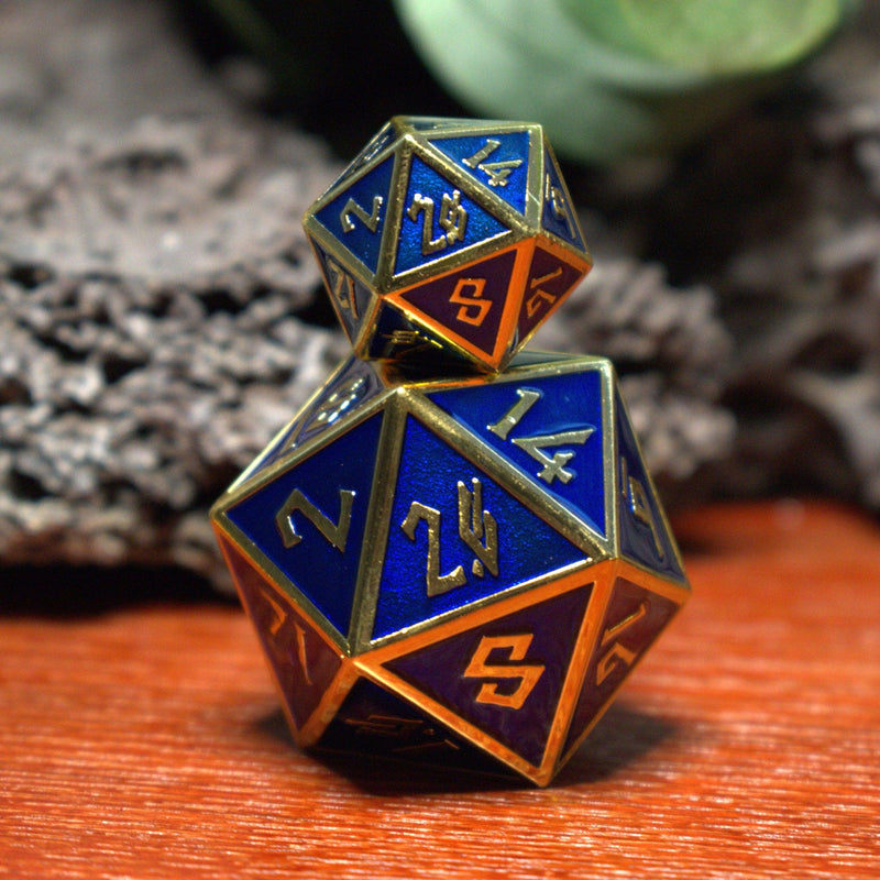 Load image into Gallery viewer, Royal Blue and Gold Metal 35mm D20
