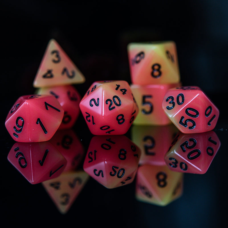 Load image into Gallery viewer, Tequila Sunset Acrylic Dice Set
