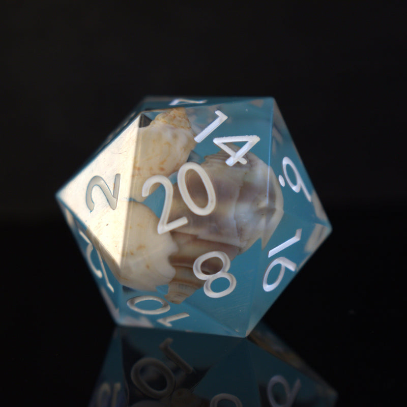 Load image into Gallery viewer, Tide Pool Sharp-Edged Resin Dice Set
