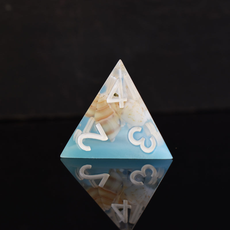 Load image into Gallery viewer, Tide Pool Sharp-Edged Resin Dice Set
