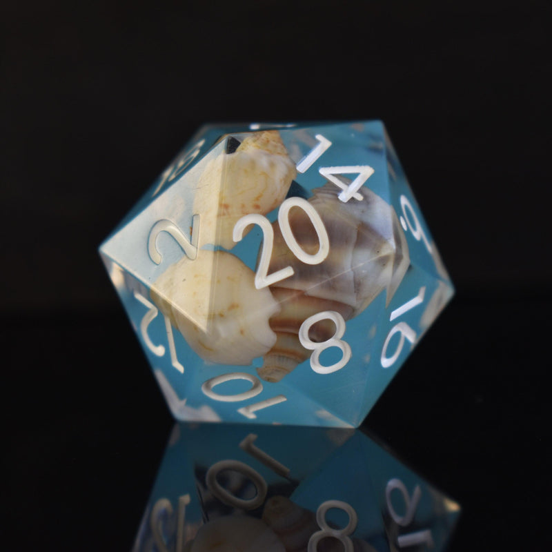 Load image into Gallery viewer, Tide Pool Sharp-Edged Resin Dice Set
