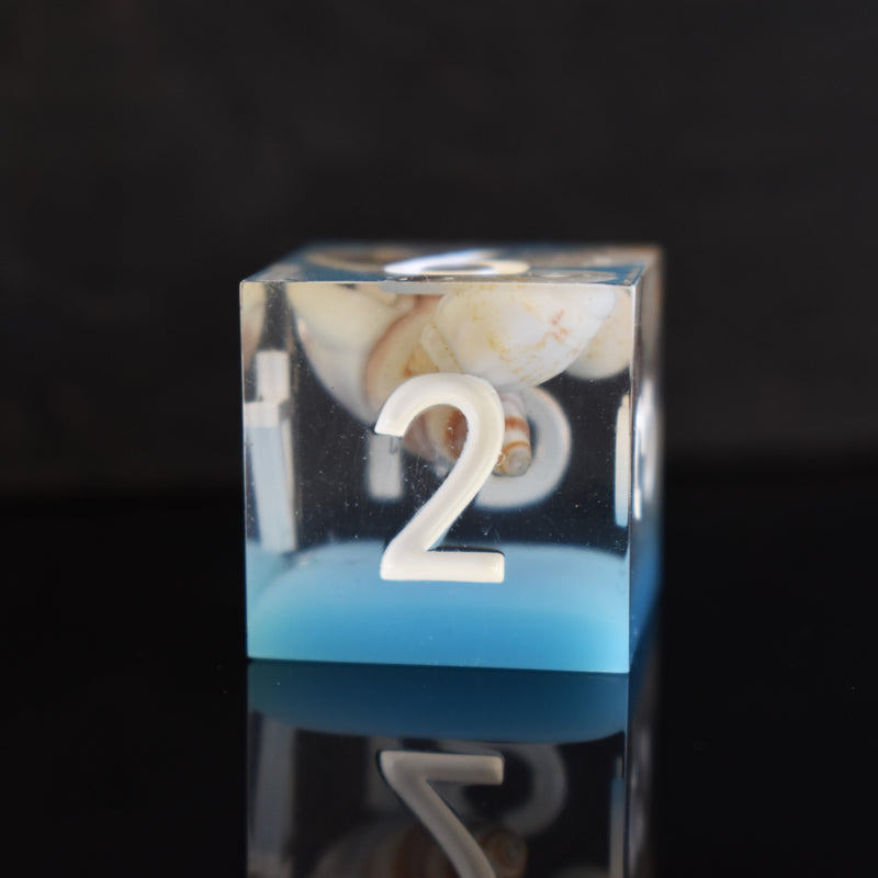 Load image into Gallery viewer, Tide Pool Sharp-Edged Resin Dice Set
