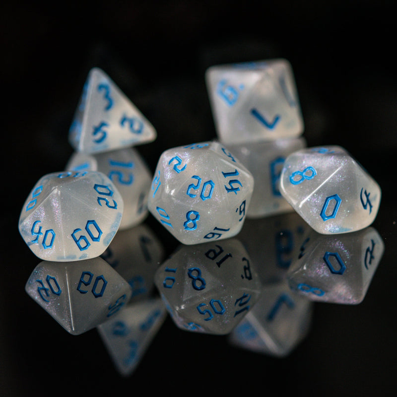 Load image into Gallery viewer, Unicorn Tears (Blue) Acrylic Dice Set
