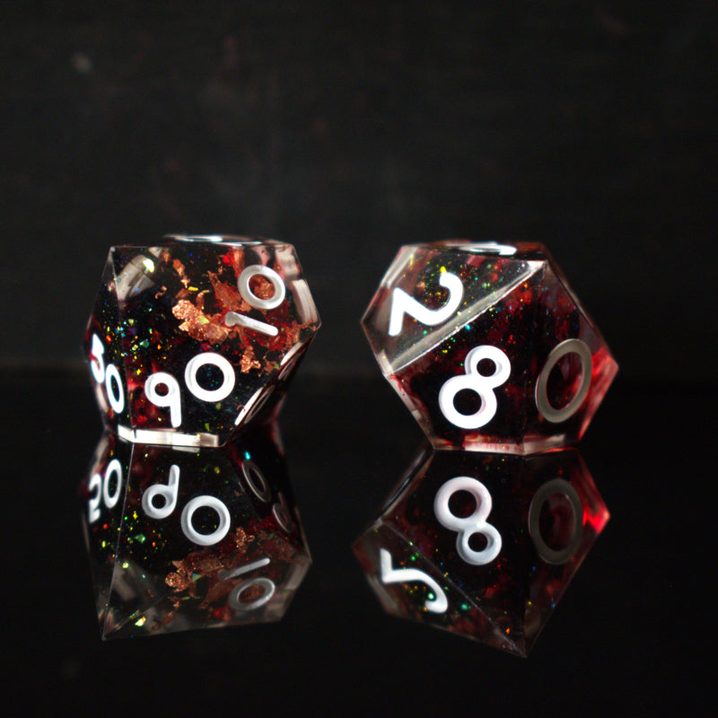 Load image into Gallery viewer, Vampiric Touch Sharp-Edged Resin Dice Set
