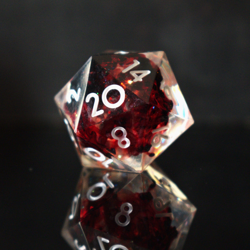 Load image into Gallery viewer, Vampiric Touch Sharp-Edged Resin Dice Set
