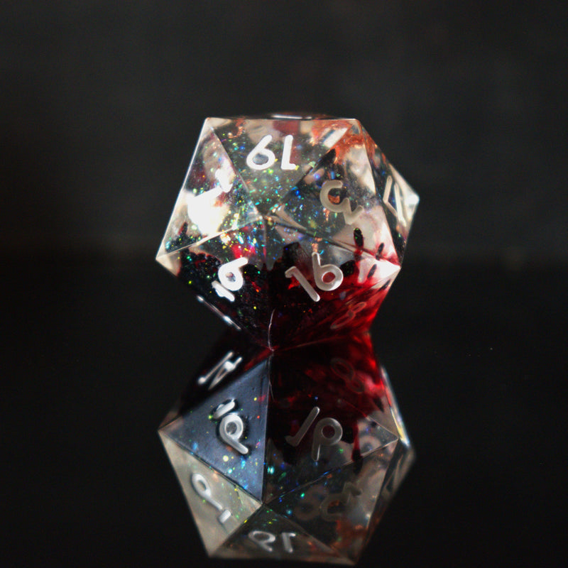 Load image into Gallery viewer, Vampiric Touch Sharp-Edged Resin Dice Set
