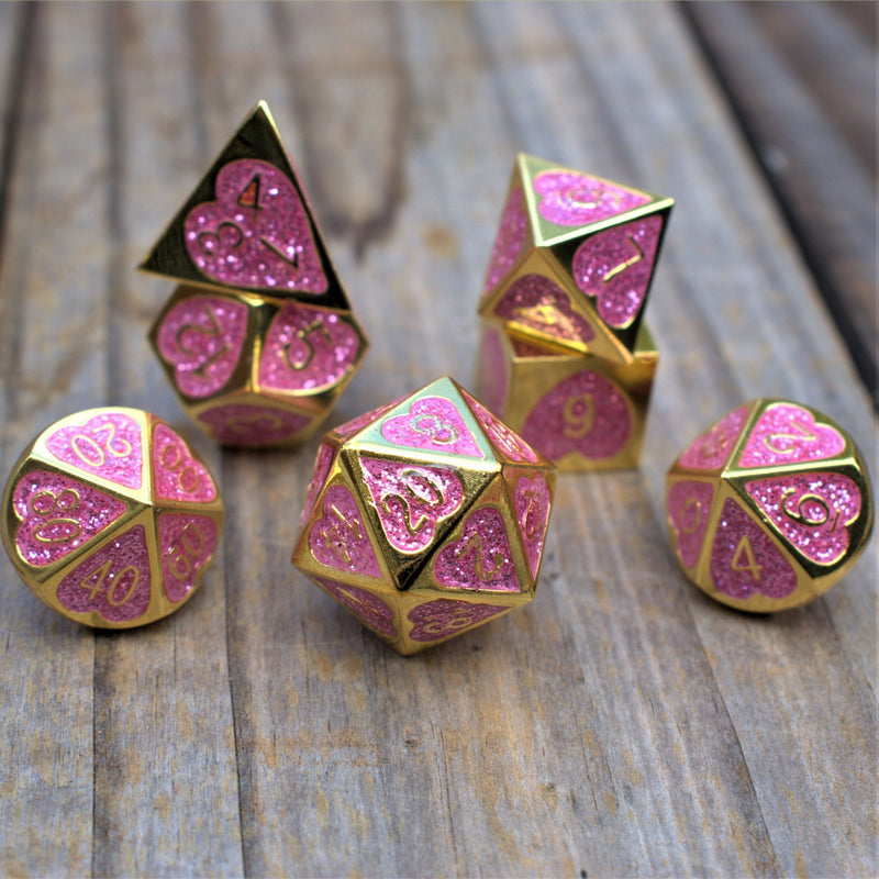 Load image into Gallery viewer, Maiden Lillian&#39;s Heart Metal Dice Set
