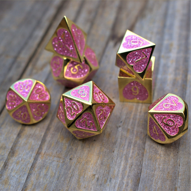 Load image into Gallery viewer, Maiden Lillian&#39;s Heart Metal Dice Set
