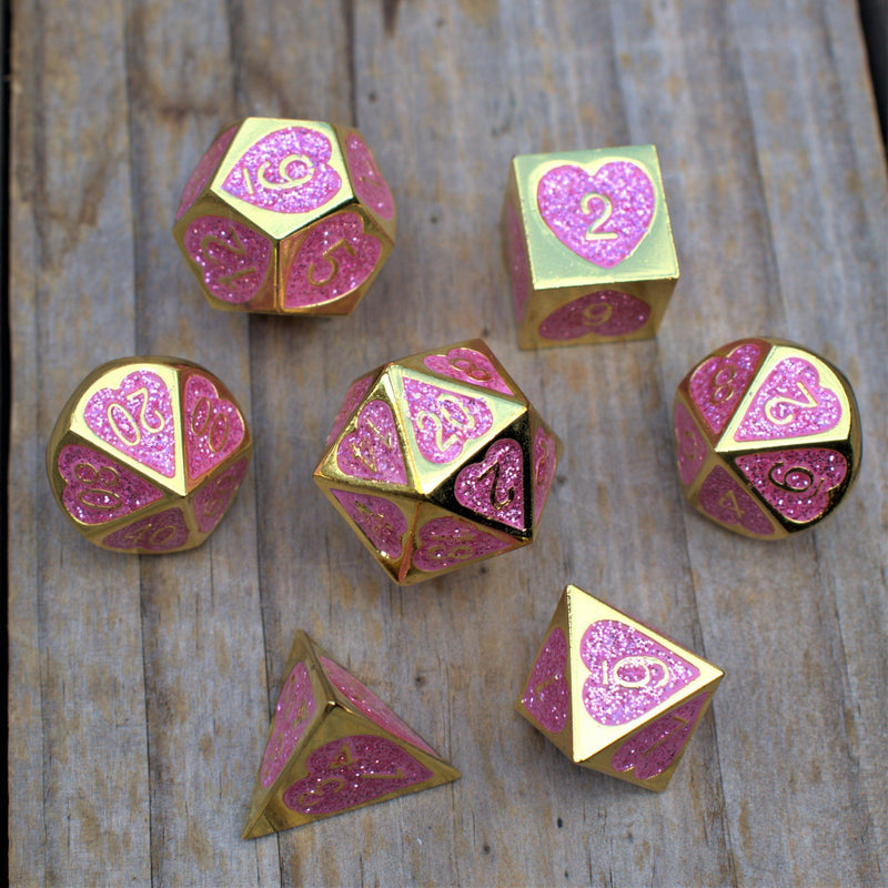 Load image into Gallery viewer, Maiden Lillian&#39;s Heart Metal Dice Set
