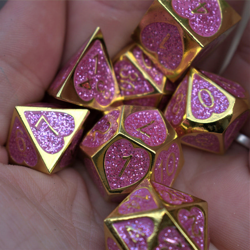 Load image into Gallery viewer, Maiden Lillian&#39;s Heart Metal Dice Set
