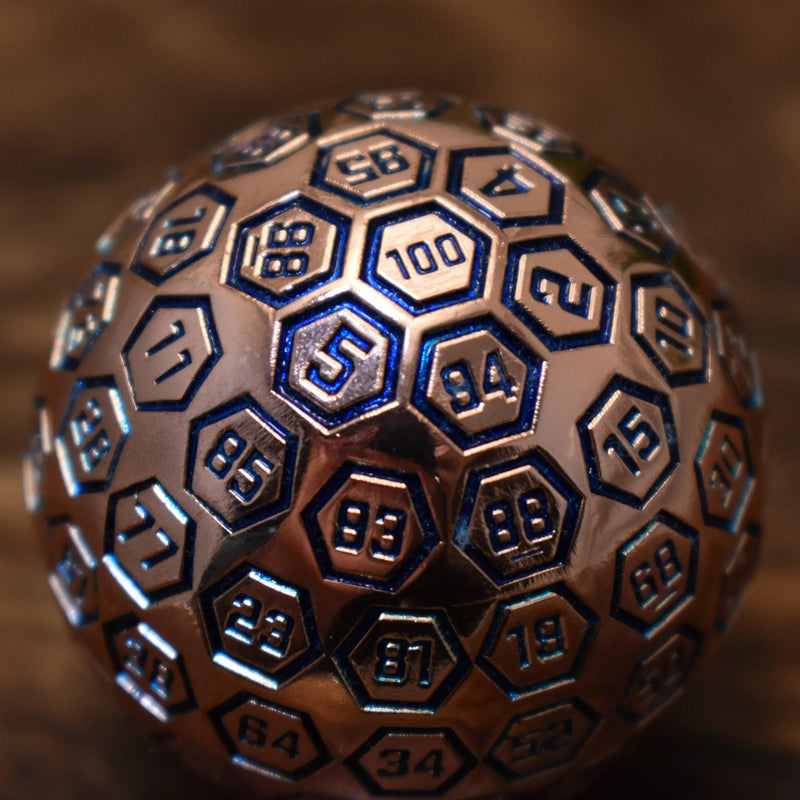 Load image into Gallery viewer, The Orb D100 -  Aqua and Bronze Metal Die
