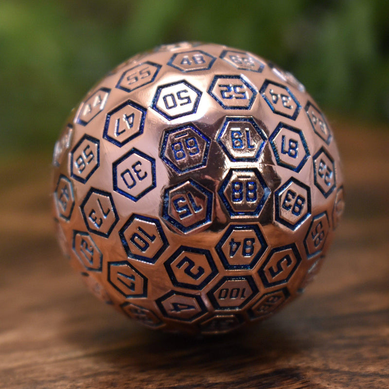 Load image into Gallery viewer, The Orb D100 -  Aqua and Bronze Metal Die
